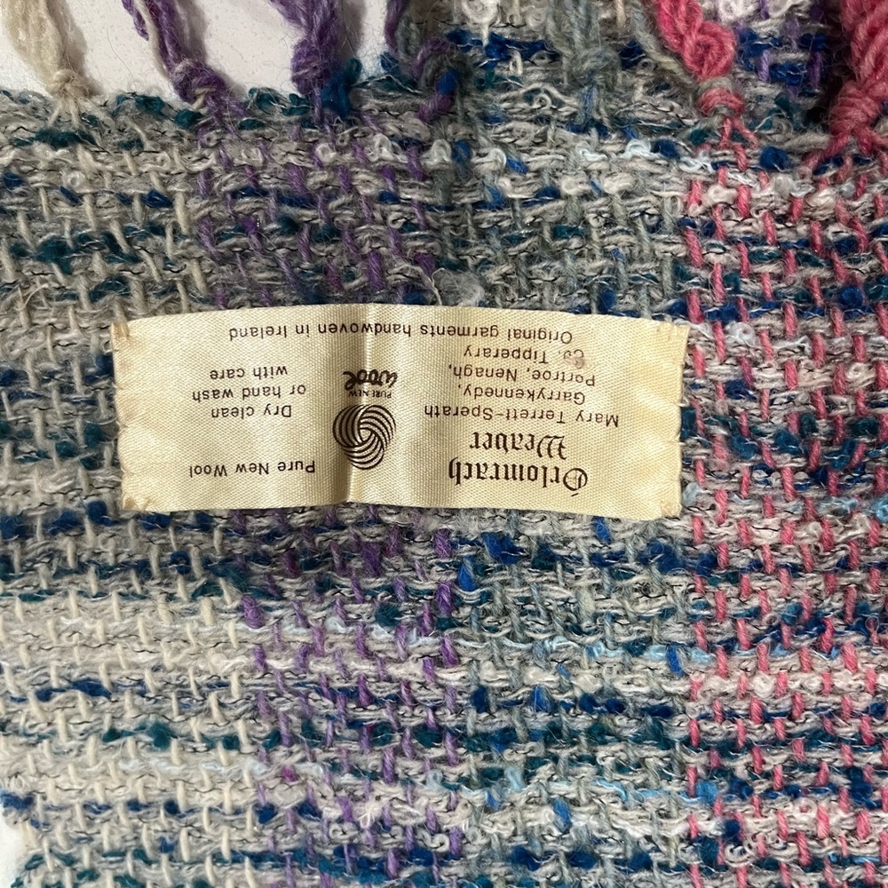 Purple and Blue Textured scarf.  100 percent pure wool made in Ireland